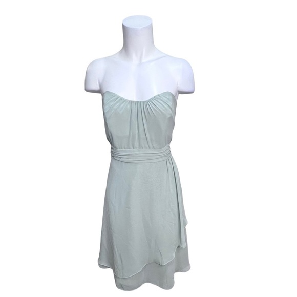 Alfred Angelo Green Strapless Dress Size 12 Cocktail Formal Black Tie - Picture 2 of 9